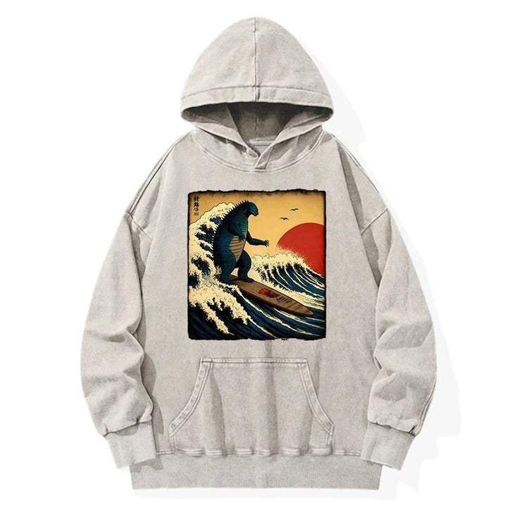 The Great Wave Washed Hoodie