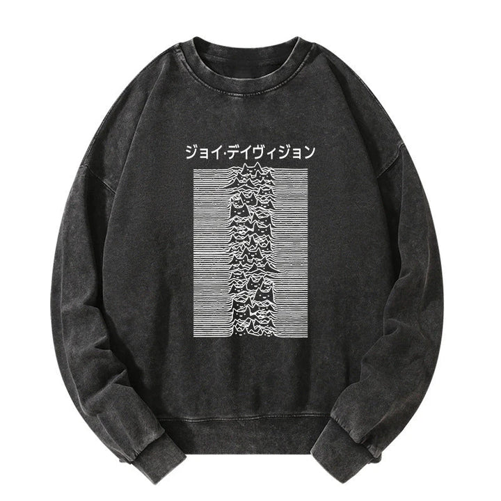 Funny Cat Davision Washed Sweatshirt