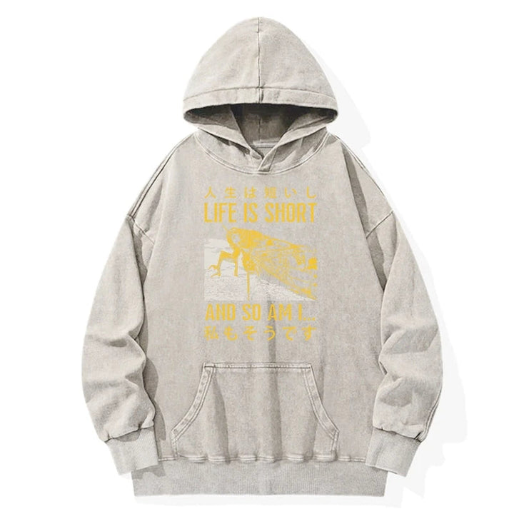 A Grasshopper With A Short Life Washed Hoodie