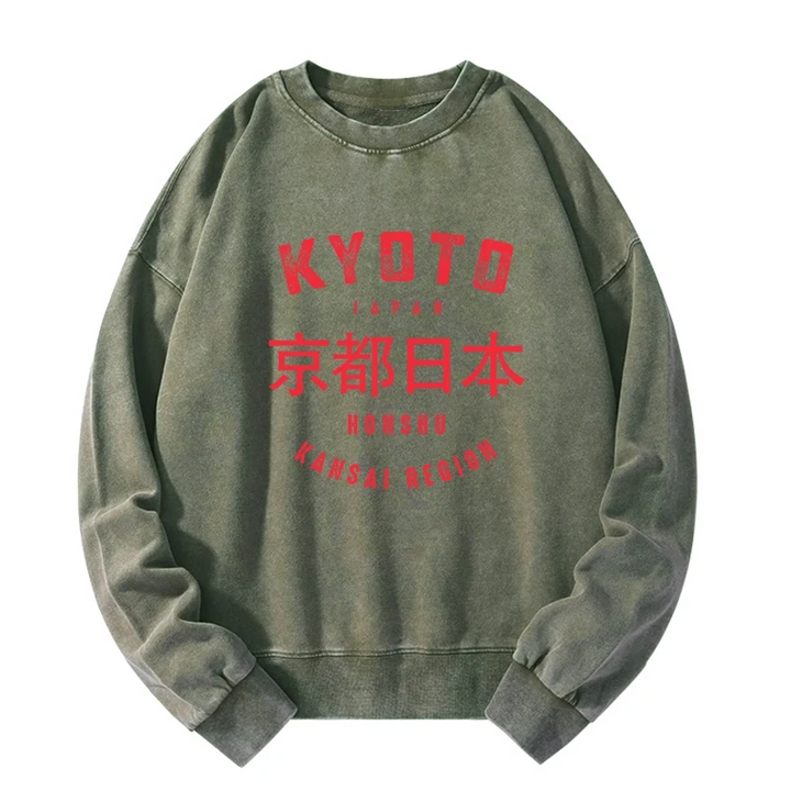 Kyoto City Japan Vintage Washed Sweatshirt