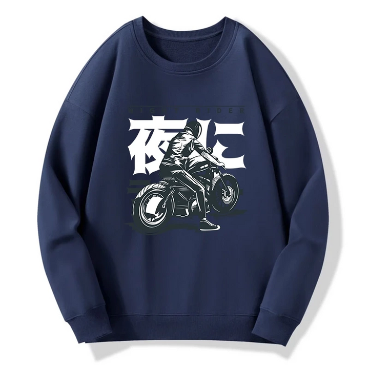 Motorcyclist Japanese Night Rider Sweatshirt