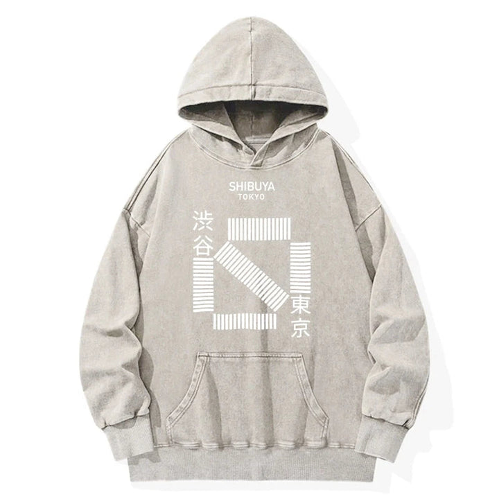 Japanese Shibuya Crossing Washed Hoodie