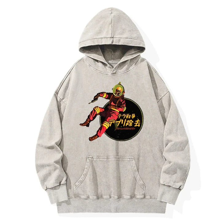 Skeleton Astronaut Washed Hoodie
