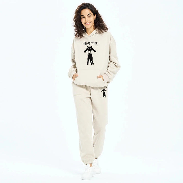 Cat Servant Japanese Fleece Lined Hoodie Set