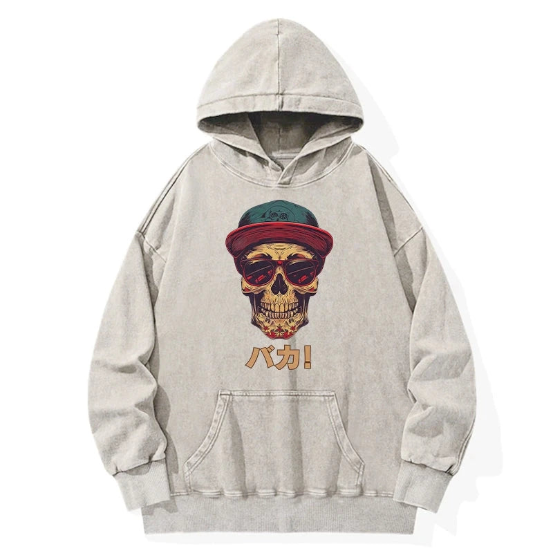 Fashion Skull Japanese Washed Hoodie