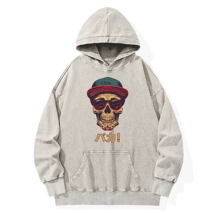 Fashion Skull Japanese Washed Hoodie