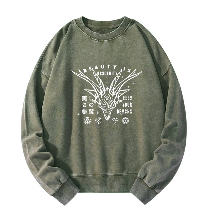 Beautiful Devil Japanese Washed Sweatshirt