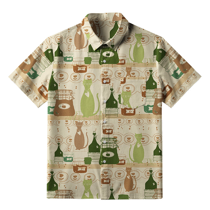 Cat On The Shelf Button-up Shirt