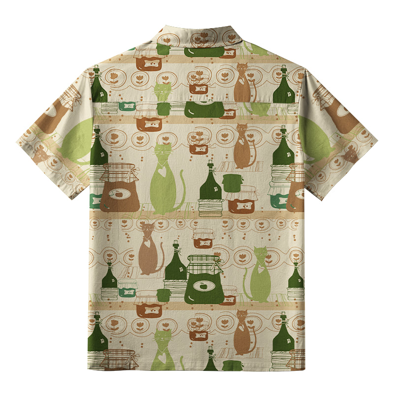 Cat On The Shelf Button-up Shirt