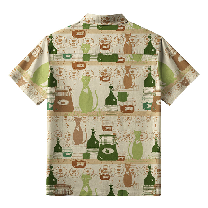Cat On The Shelf Button-up Shirt