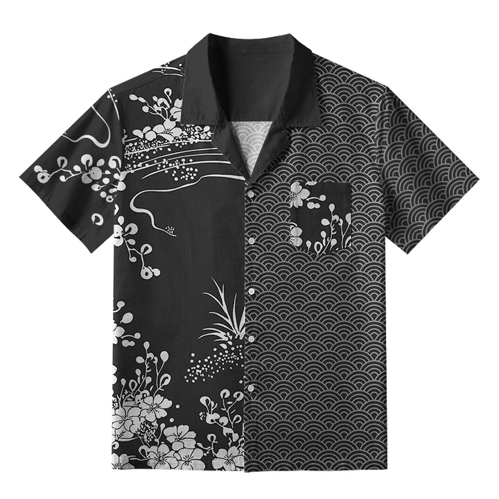 Flowing Waves And Sakura Aloha Hawaiian Shirt
