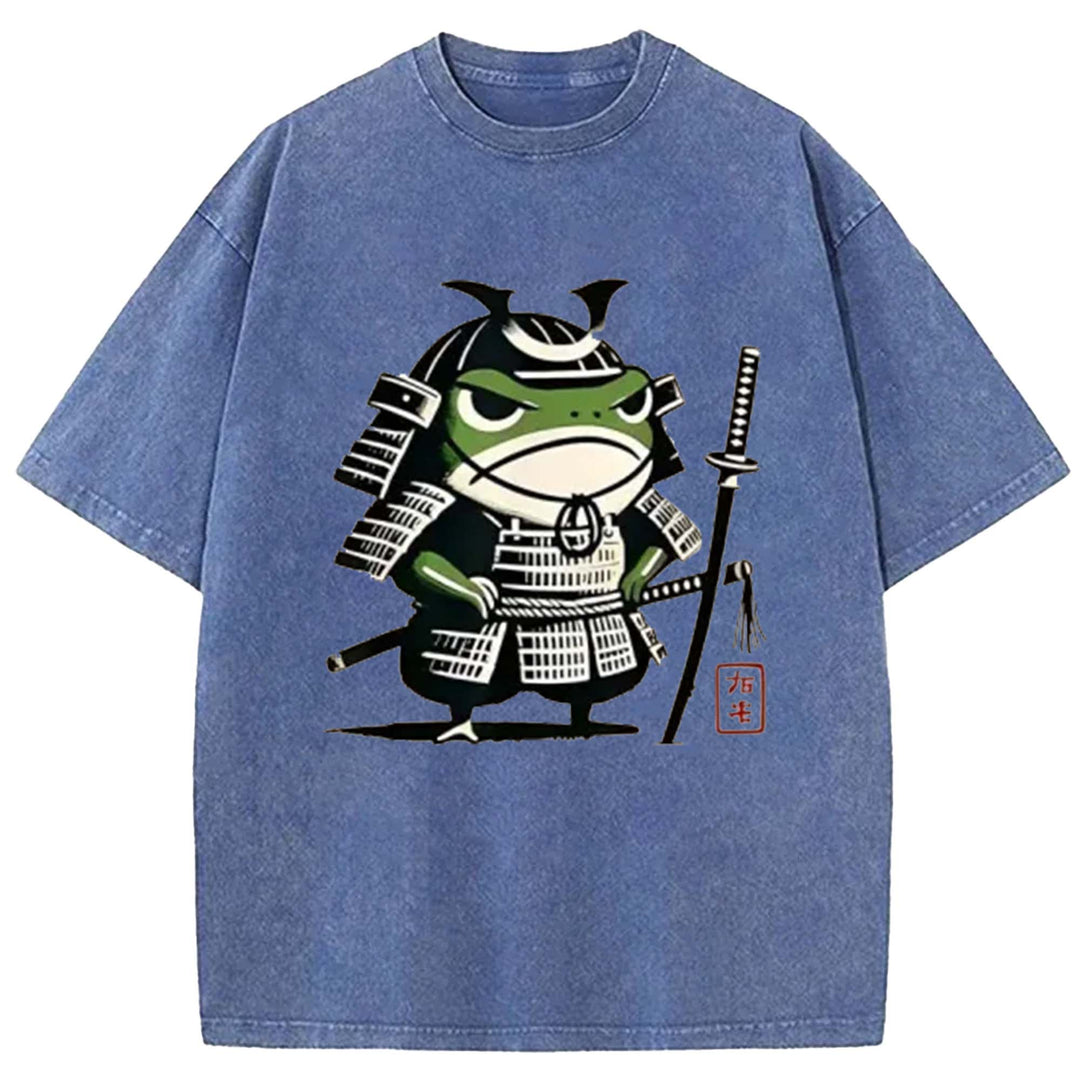 Frog Samurai Washed Crew Neck T-Shirt