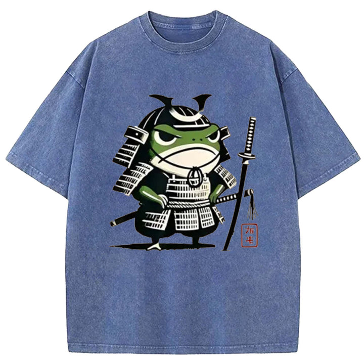 Frog Samurai Washed Crew Neck T-Shirt