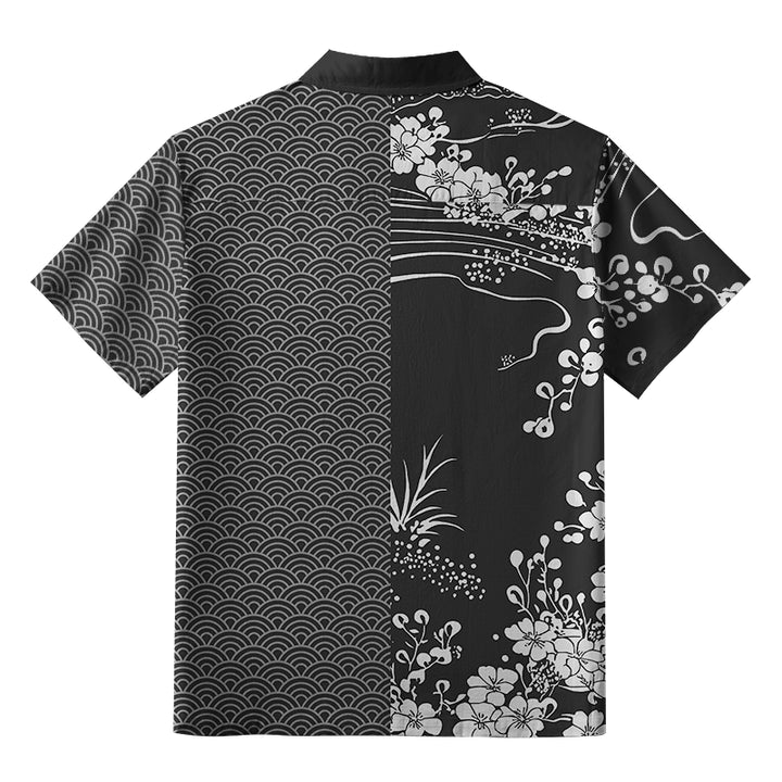 Flowing Waves And Sakura Aloha Hawaiian Shirt