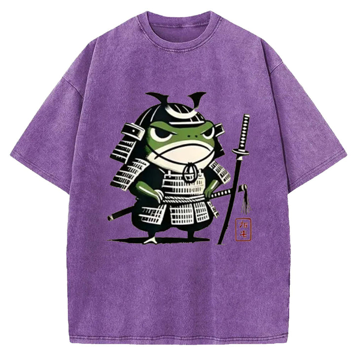 Frog Samurai Washed Crew Neck T-Shirt