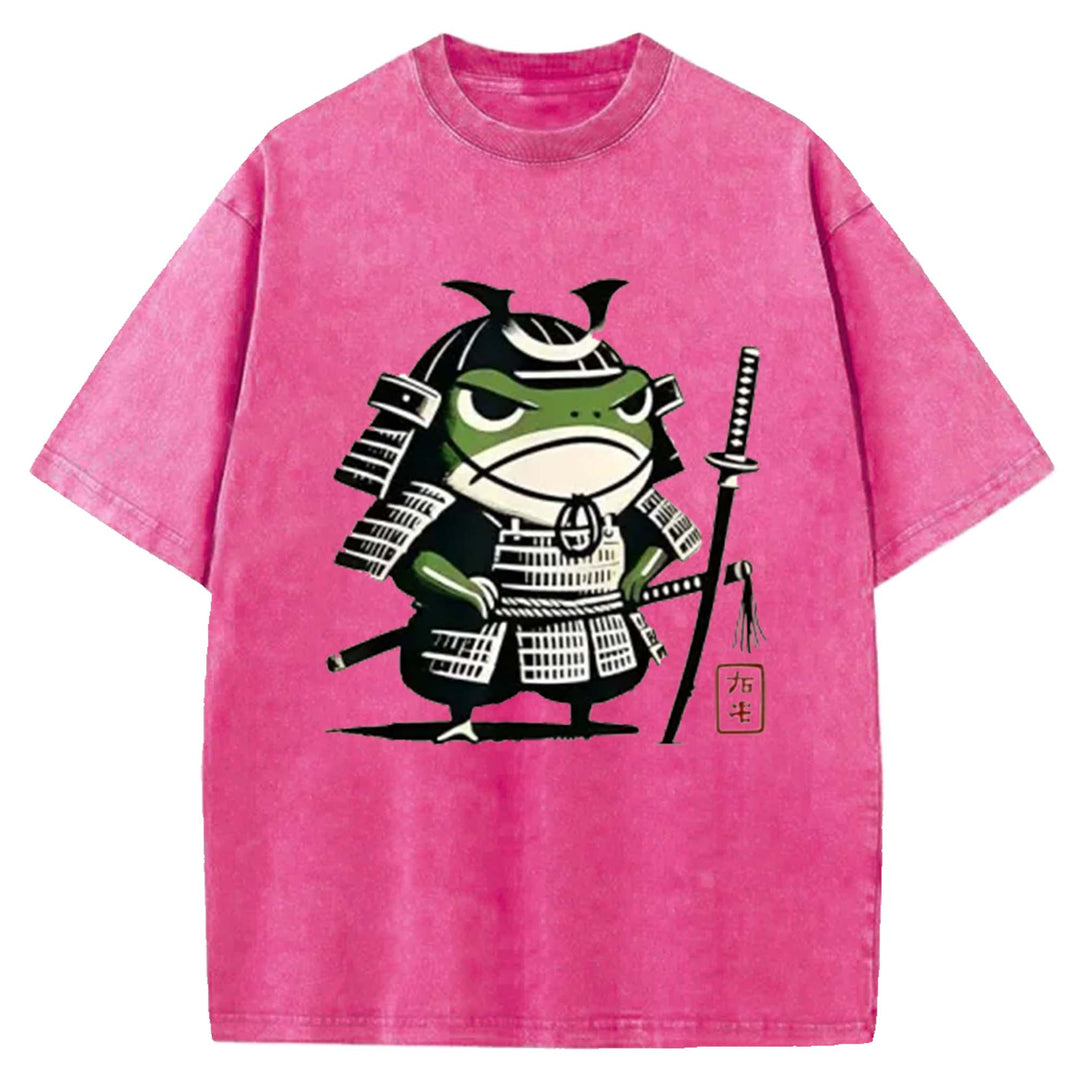 Frog Samurai Washed Crew Neck T-Shirt