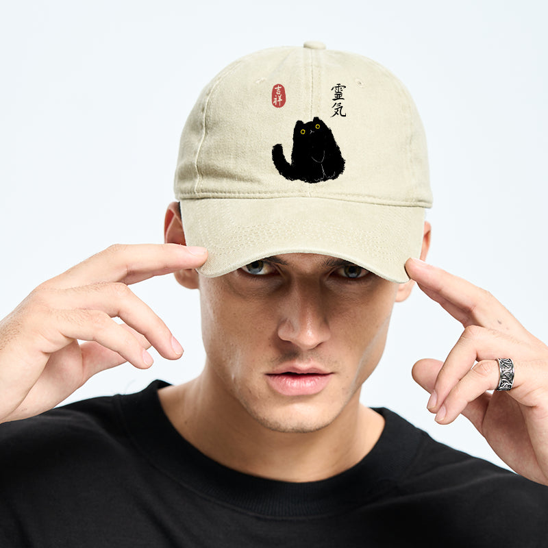 Black Civet Cat Washed Cap