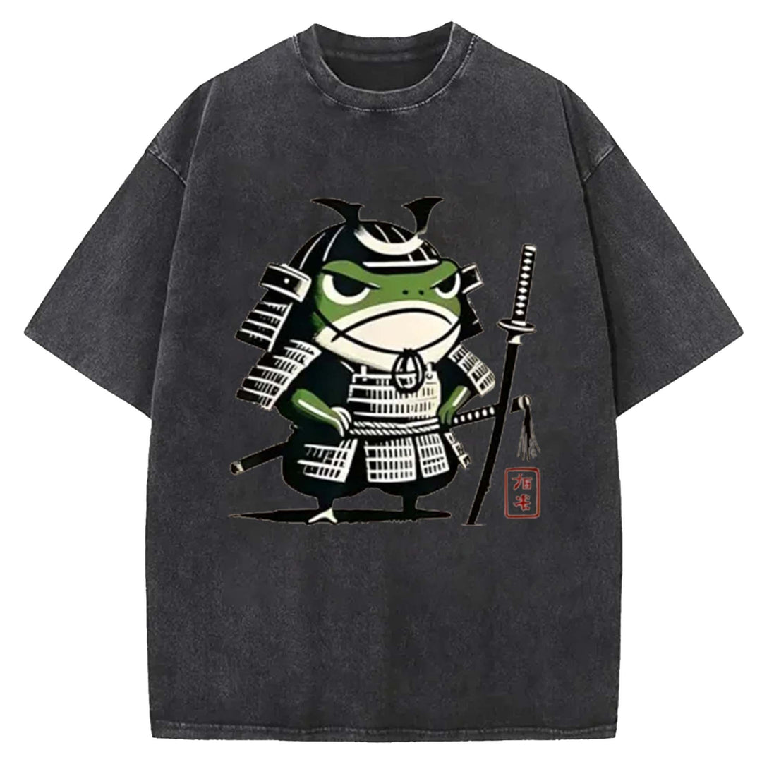 Frog Samurai Washed Crew Neck T-Shirt