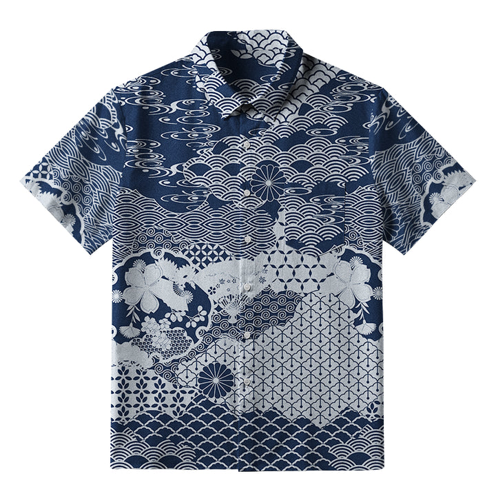 Elegant Floral Waves Button-up Shirt