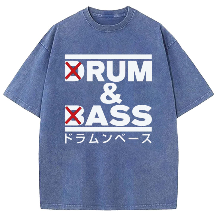 DRUM & BASS Washed Crew Neck T-shirt