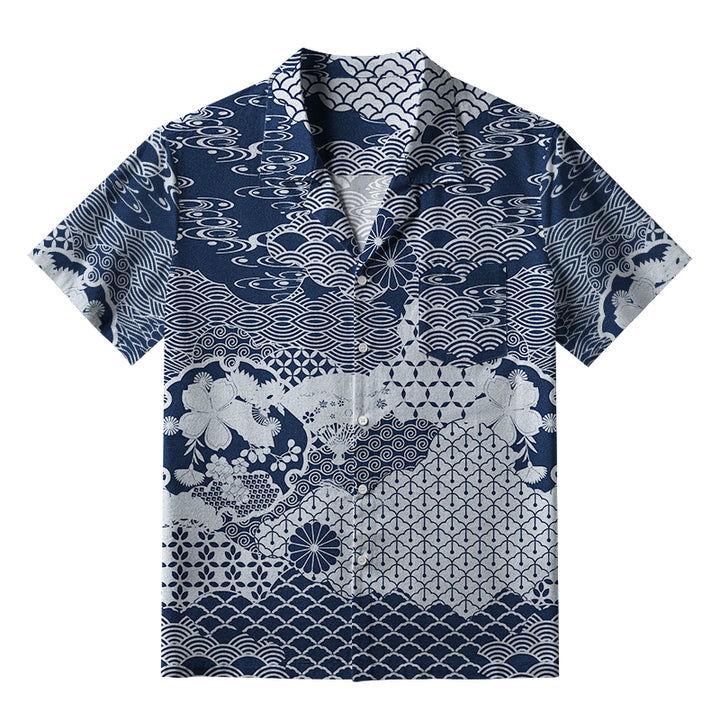 Elegant Floral Waves Aloha Hawaiian Shirt