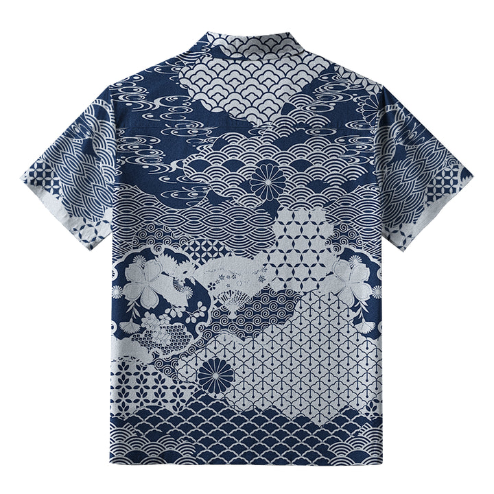 Elegant Floral Waves Button-up Shirt