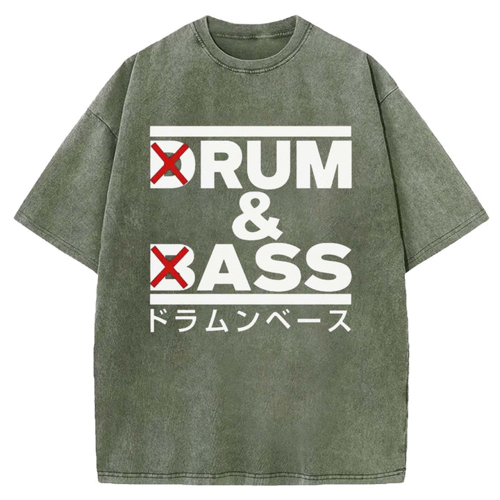 DRUM & BASS Washed Crew Neck T-shirt