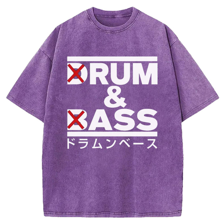 DRUM & BASS Washed Crew Neck T-shirt