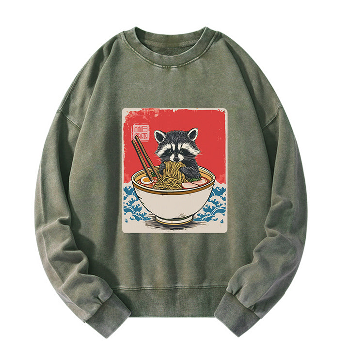 Ramen Lover Raccoon Washed Sweatshirt