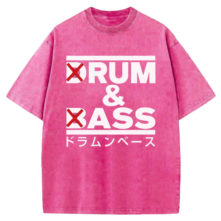 DRUM & BASS Washed Crew Neck T-shirt
