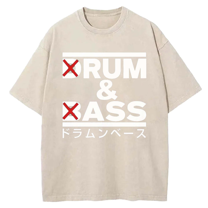 DRUM & BASS Washed Crew Neck T-shirt