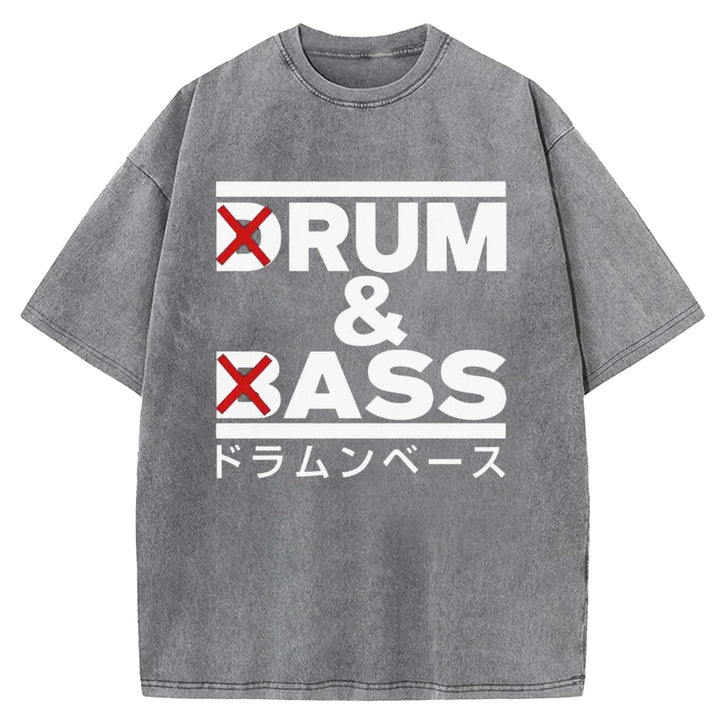 DRUM & BASS Washed Crew Neck T-shirt