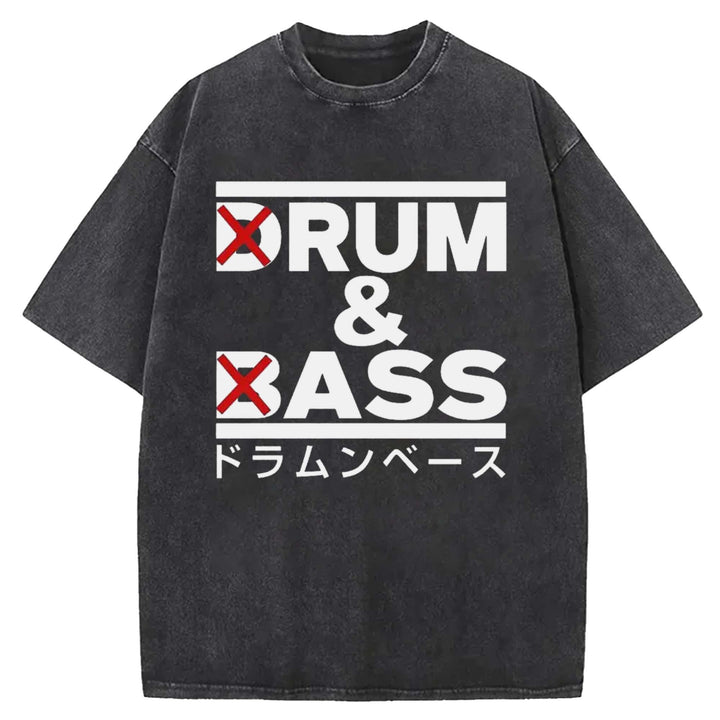 DRUM & BASS Washed Crew Neck T-shirt