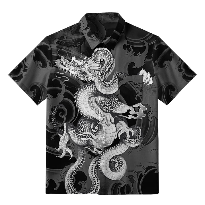 Majestic Dragon Entwined Button-up Shirt