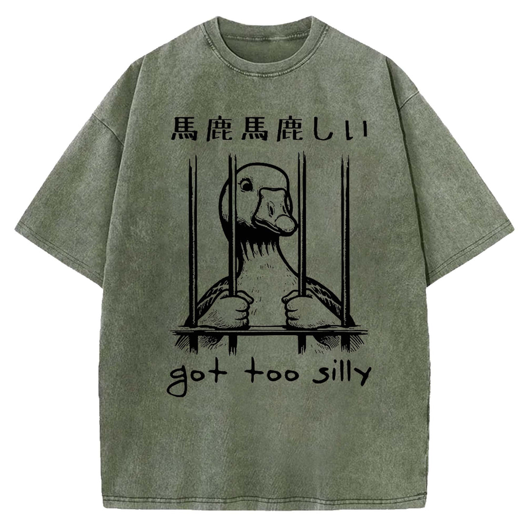 Got Too Silly Washed Crew Neck T-shirt