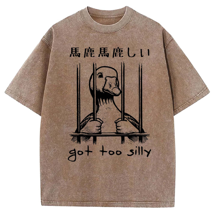 Got Too Silly Washed Crew Neck T-shirt