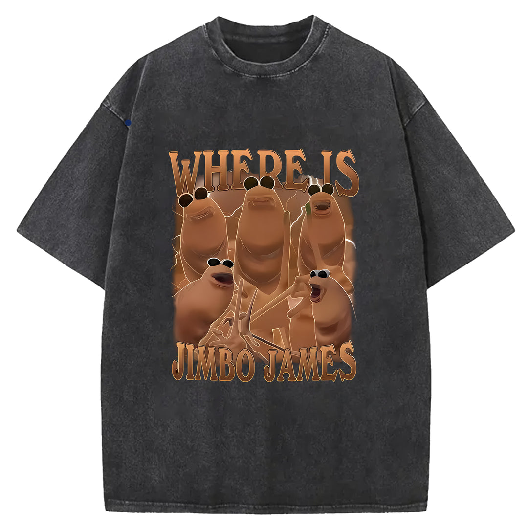 Where Is Jumbo James Washed Crew Neck T-Shirt
