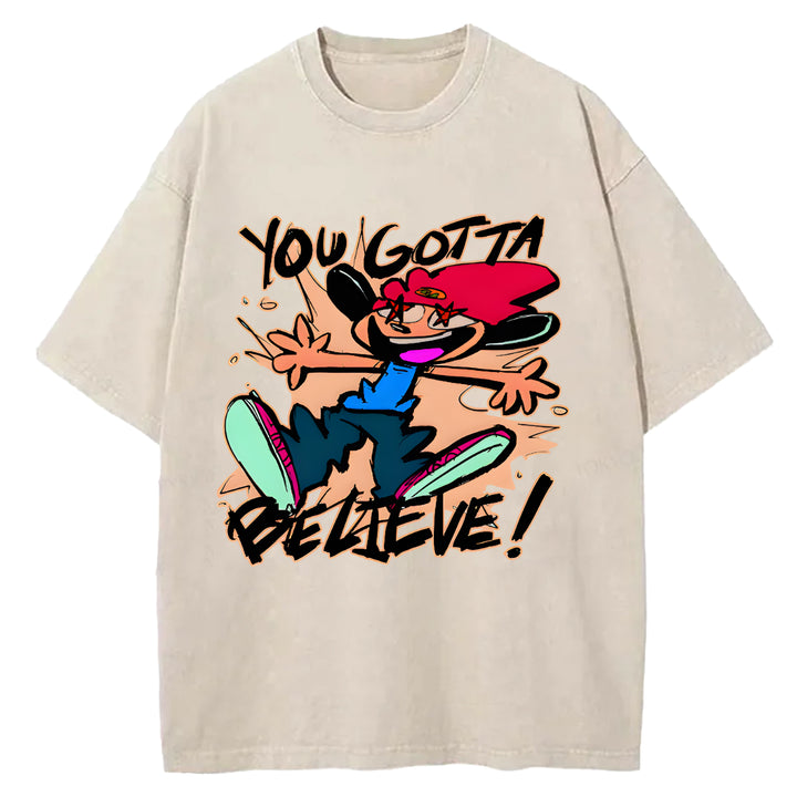 Parappa The Rapper Vintage Design Washed Crew Neck T-Shirt