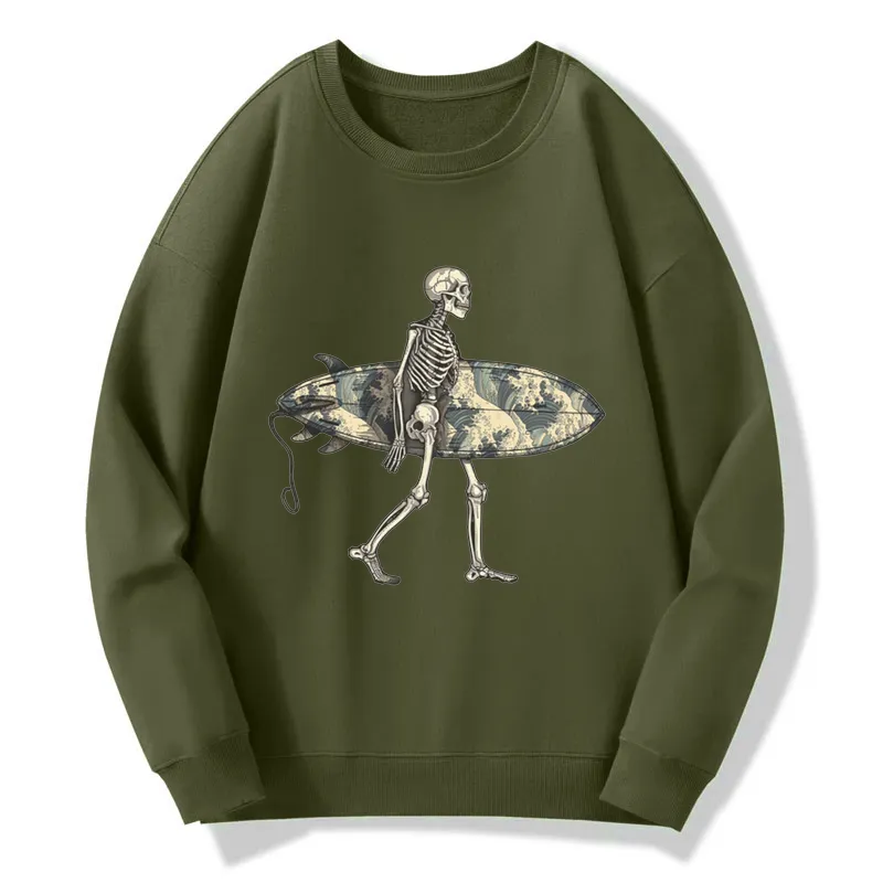 Skeleton Ready To Go Surfing Sweatshirt