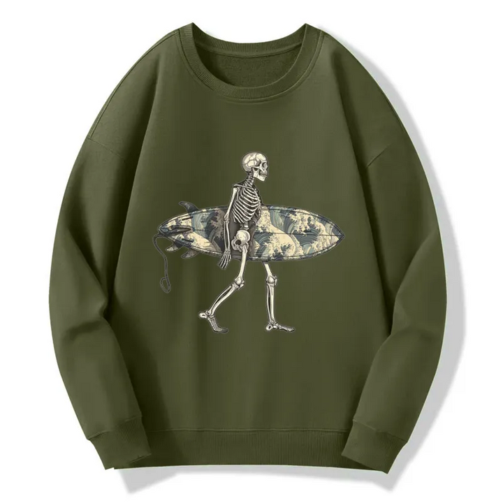 Skeleton Ready To Go Surfing Sweatshirt