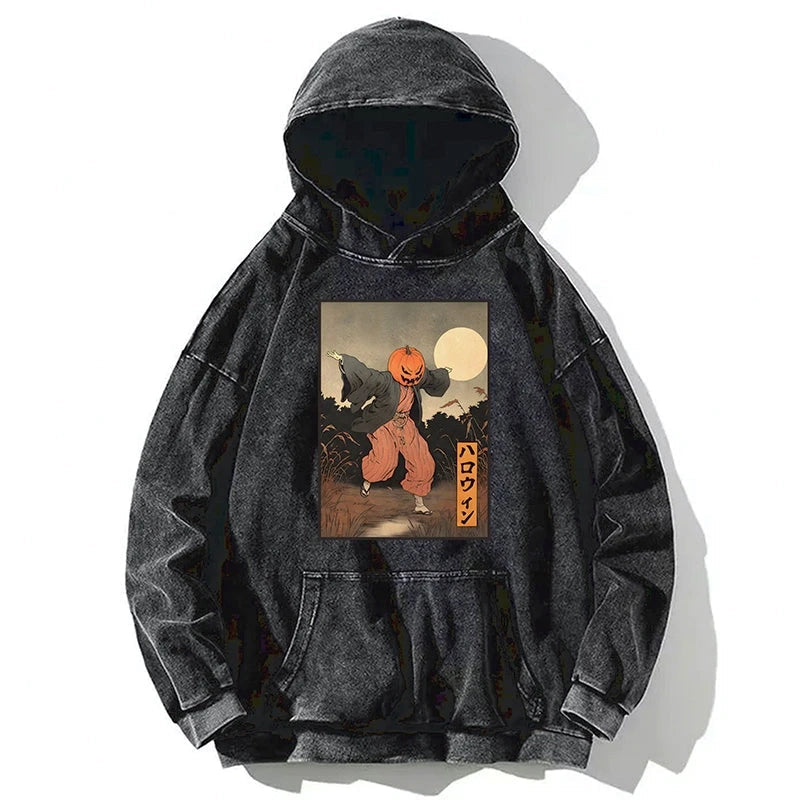 Japanese Pumpkin Monster Washed Hoodie