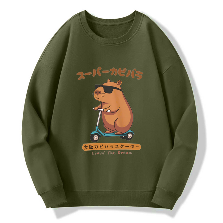 Osaka Capybara Scooter Sweatshirt