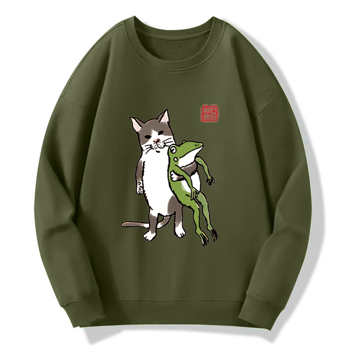 Cat Holding A Frog Sweatshirt