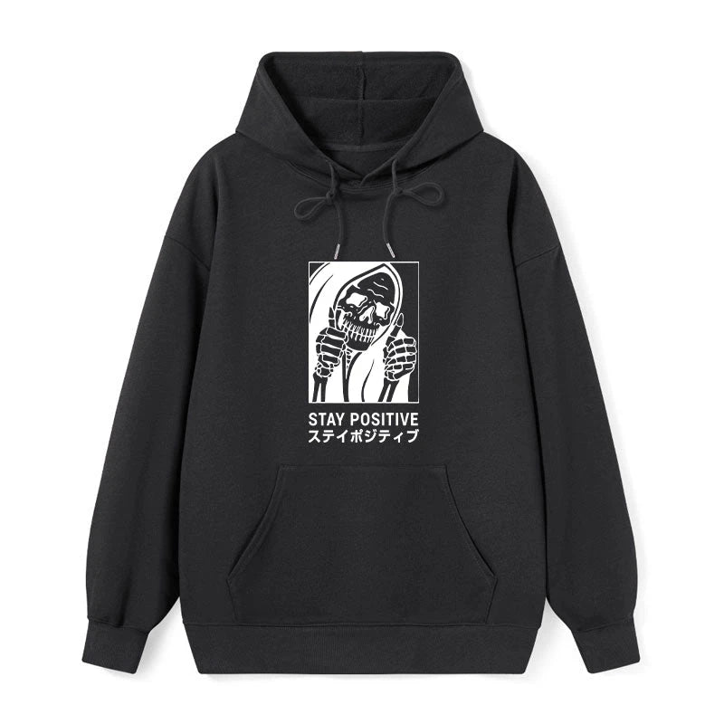 Stay Positive Skeleton Classic Hoodie