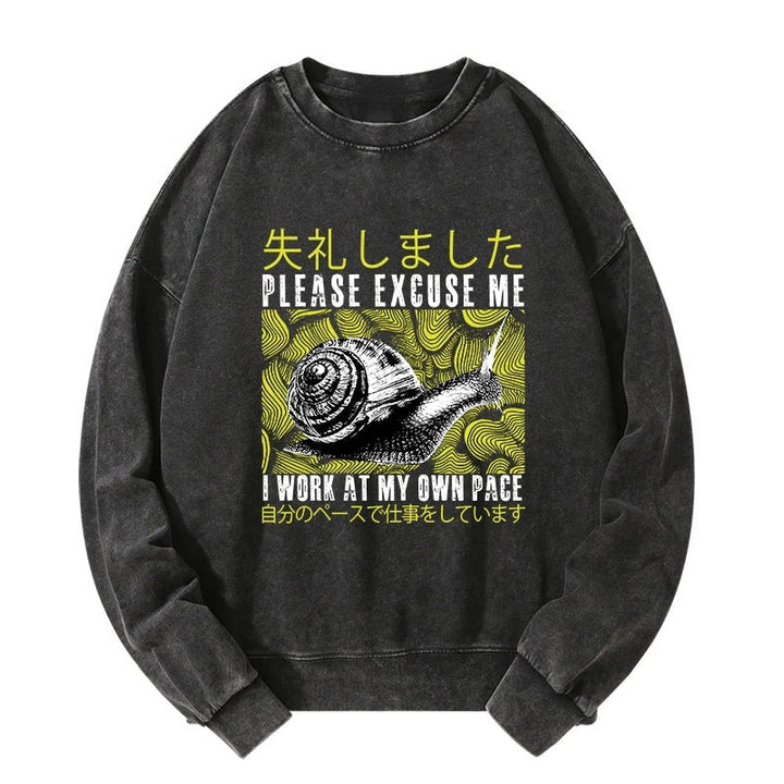 Snails That Work According To Their Own Rules Washed Sweatshirt