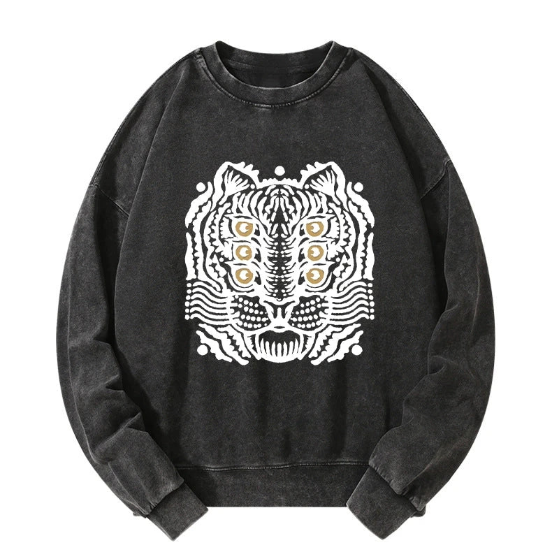 Six-eyed Cat Japanese Washed Sweatshirt