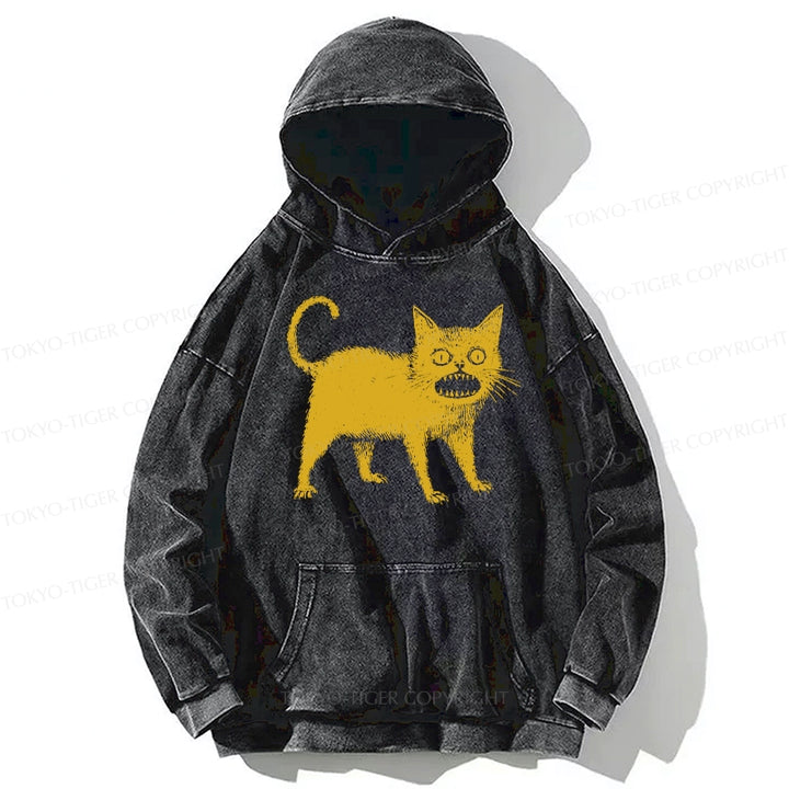 Horrible Japanese Cat Washed Hoodie