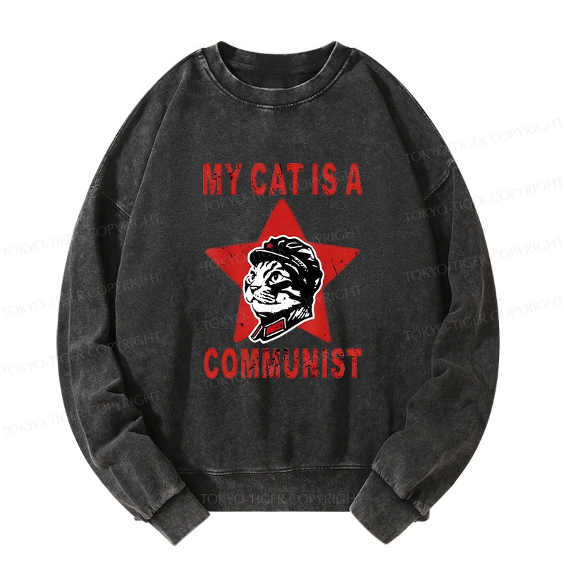 Funny Cat-ism Washed Sweatshirt