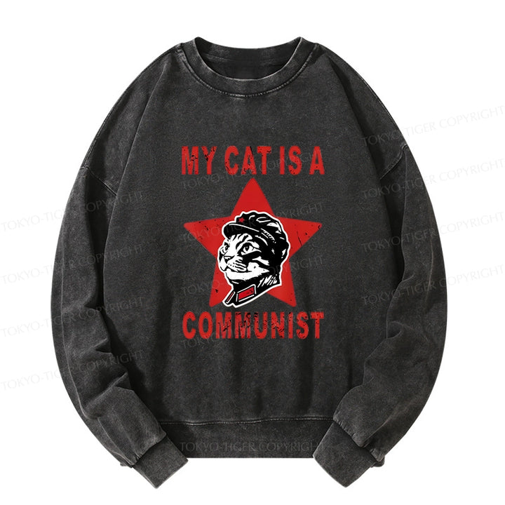 Funny Cat-ism Washed Sweatshirt