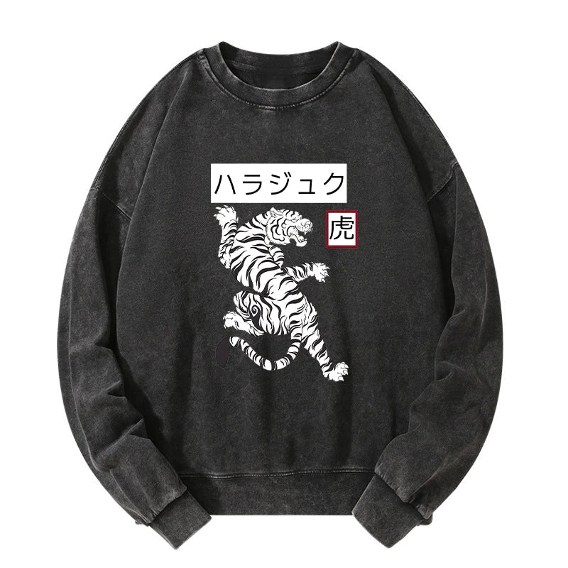 White Tiger Washed Sweatshirt